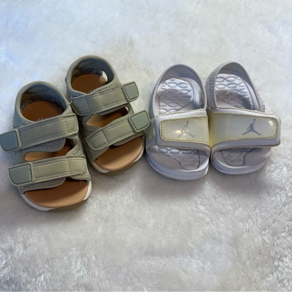 Jordan and H&M White/Green Baby Sandals Lot Size 4 - Picture 2 of 10